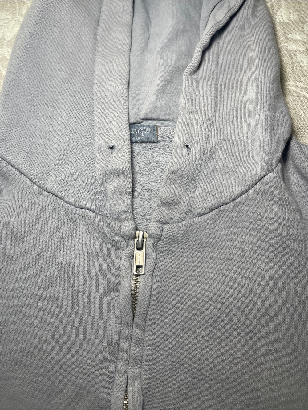 John Galt by Brandy Melville Cropped Zip Hoodie Women's XS/S Blue Gray - Picture 8 of 12
